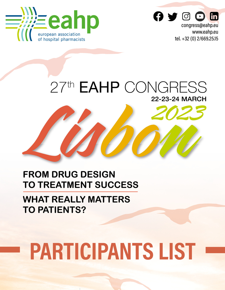 27th EAHP Congress - Participants list